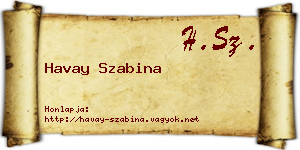 Havay Szabina névjegykártya