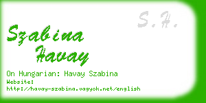 szabina havay business card